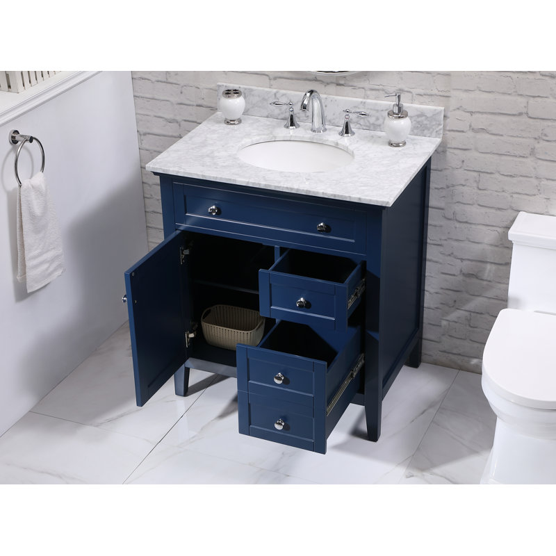 Andover Mills™ Waut 32'' Single Bathroom Vanity with Marble Top